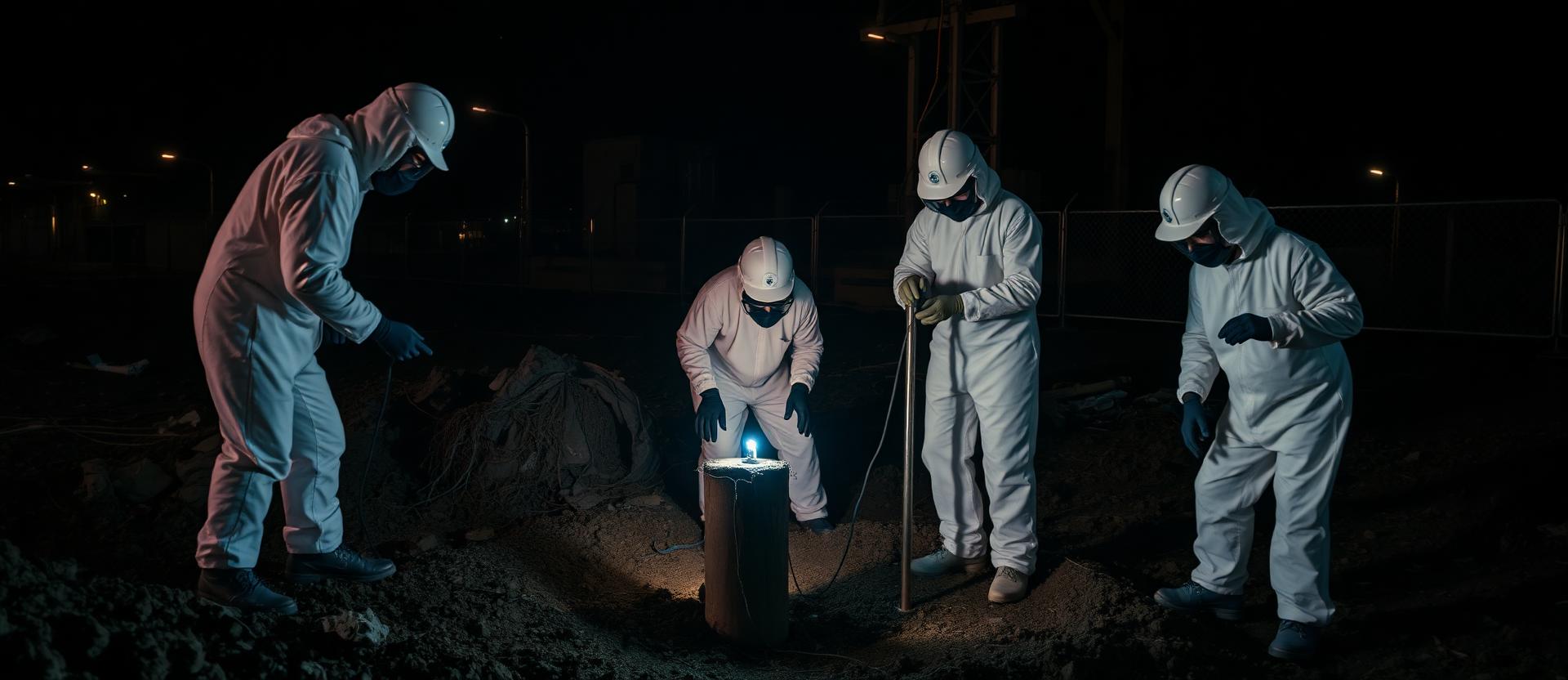 Técnico realizando avaliação ambiental em área com potencial contaminação